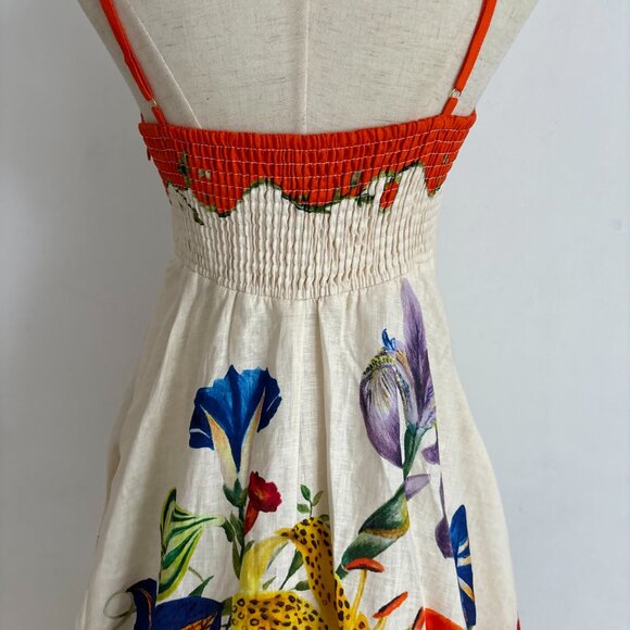 Alemais Pomegranate Floral Print Patterned Linen Maxi Dress - Picture 10 of 13